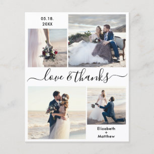 Prospectus 11,4 Cm X 14,2 Cm Budget Love et Merci Collage Mariage Merci F