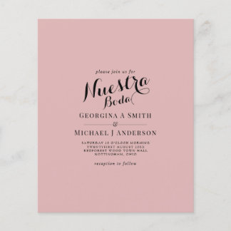 Prospectus 11,4 Cm X 14,2 Cm BUDGET Mariage espagnol Bilingue Boda Mariage Flye