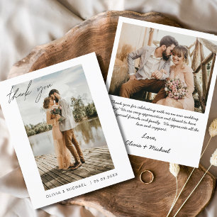 Prospectus 11,4 Cm X 14,2 Cm Budget Mariage Merci Cartes Photo Minimaliste