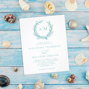 Prospectus 11,4 Cm X 14,2 Cm Budget Mariage nautique Coral Reef Bleu de mer
