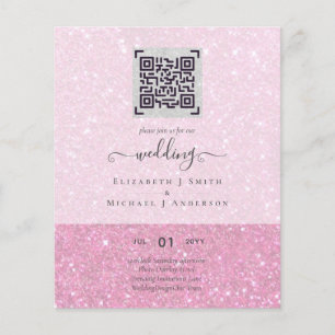 Prospectus 11,4 Cm X 14,2 Cm BUDGET Moderne QR Scanning Code Mariage Invite