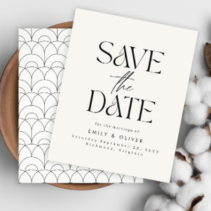 Prospectus 11,4 Cm X 14,2 Cm Budget Moderne simple crème mariage noir élégant