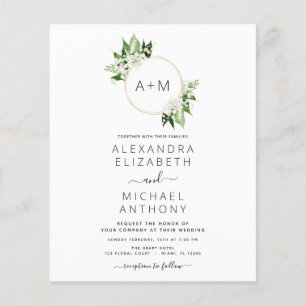 Prospectus 11,4 Cm X 14,2 Cm Budget Monogramme Emerald Green Green Mariage