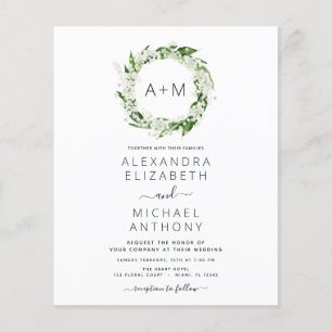 Prospectus 11,4 Cm X 14,2 Cm Budget Monogramme Emerald Green Green Mariage