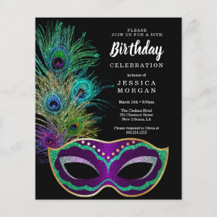 Prospectus 11,4 Cm X 14,2 Cm Budget New Orleans Mardi Gras fête d'anniversaire