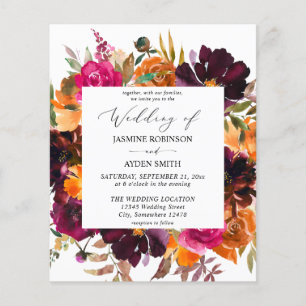 Prospectus 11,4 Cm X 14,2 Cm Budget Orange, Rose, Violet Automnal Fleurs 2 Mari