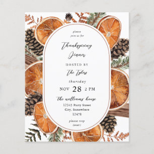 Prospectus 11,4 Cm X 14,2 Cm Budget Oranges Rustique Vacances Thanksgiving Dîne