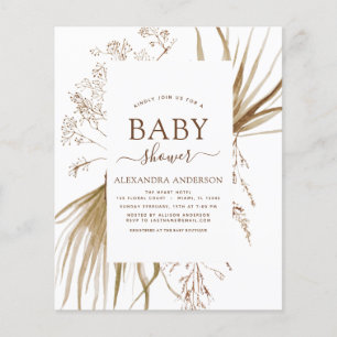Prospectus 11,4 Cm X 14,2 Cm Budget Pampas Grass Baby shower Bohème Bohème Bohè
