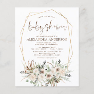 Prospectus 11,4 Cm X 14,2 Cm Budget Pampas Grass Baby shower Boho Eucalyptus