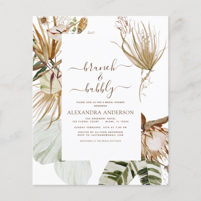 Prospectus 11,4 Cm X 14,2 Cm Budget Pampas Grass Boho Brunch & Bubbly (Devant)