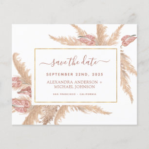 Prospectus 11,4 Cm X 14,2 Cm Budget Pampas Grass Boho Enregistrer la date Flyer