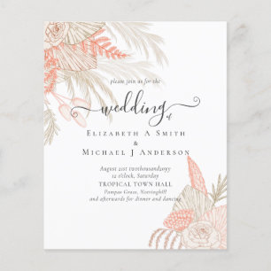 Prospectus 11,4 Cm X 14,2 Cm BUDGET Pampas Tropical Grass Terracotta Mariage