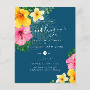 Prospectus 11,4 Cm X 14,2 Cm BUDGET Paradis tropical Plage Mariage Florales
