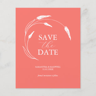 Prospectus 11,4 Cm X 14,2 Cm Budget Peach Wedding Enregistrer La Date