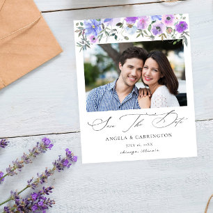 Prospectus 11,4 Cm X 14,2 Cm Budget Peri & Fleurs Violettes Enregistrez la Date