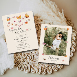 Prospectus 11,4 Cm X 14,2 Cm Budget Photo Papillons nuptiale Douche Invitation