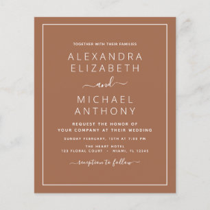 Prospectus 11,4 Cm X 14,2 Cm Budget Photo Terracotta Boho Mariage Flyer simple