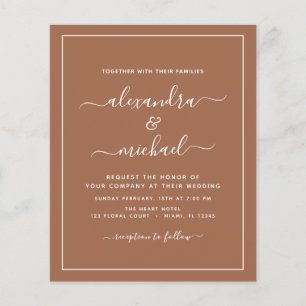 Prospectus 11,4 Cm X 14,2 Cm Budget Photo Terracotta Boho Mariage Flyer simple