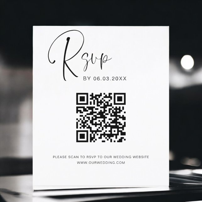 Prospectus 11,4 Cm X 14,2 Cm Budget QR Code RSVP Mariage (Créateur téléchargé)