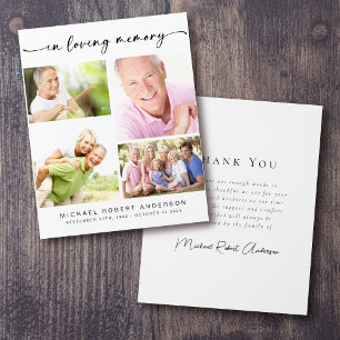 Prospectus 11,4 Cm X 14,2 Cm Budget Quatre photos Merci funéraire