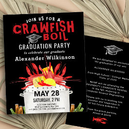 Prospectus 11,4 Cm X 14,2 Cm BUDGET Red Crawfish Boil GRAD Party Invitation