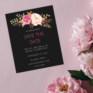 Prospectus 11,4 Cm X 14,2 Cm Budget Rose Blush Floral Enregistrer la date - Noi
