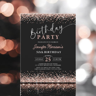 Prospectus 11,4 Cm X 14,2 Cm Budget Rose Gold Noir N'importe quel âge 50e anniv