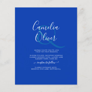 Prospectus 11,4 Cm X 14,2 Cm Budget Royal Blue Monochrome Mariage INVITE