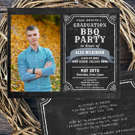 Prospectus 11,4 Cm X 14,2 Cm BUDGET Rustic Chalkboard Backyard BBQ Party Grad