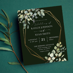 Prospectus 11,4 Cm X 14,2 Cm Budget Rustique Eucalyptus & Mariage Or - Vert