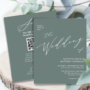 Prospectus 11,4 Cm X 14,2 Cm Budget Sage Code QR vert Tout en un Mariage