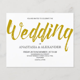 Prospectus 11,4 Cm X 14,2 Cm Budget Simple faire-part de mariage. Flyer