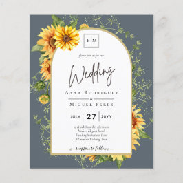 Prospectus 11,4 Cm X 14,2 Cm BUDGET Sunflowers Mariage Inviter QR Code RSVP