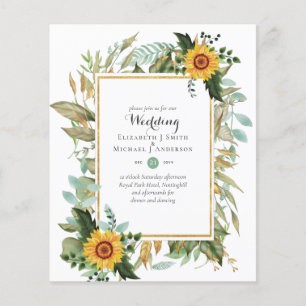 Prospectus 11,4 Cm X 14,2 Cm BUDGET Tournesols Eucalyptus Mariage de verdure