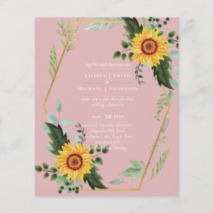 Prospectus 11,4 Cm X 14,2 Cm BUDGET Tournesols rustiques Vert Feuille Mariage