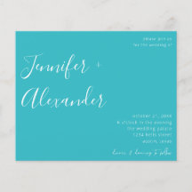 Budget Turquoise Blue Calligraphy Mariage photo