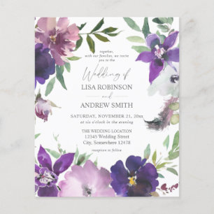 Prospectus 11,4 Cm X 14,2 Cm Budget Violet - Fleurs de lavande et de violette p