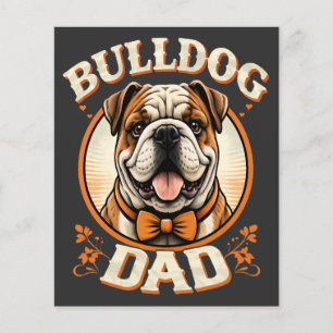 Prospectus 11,4 Cm X 14,2 Cm bulldog papa – joli bulldog vintage pour la fête d