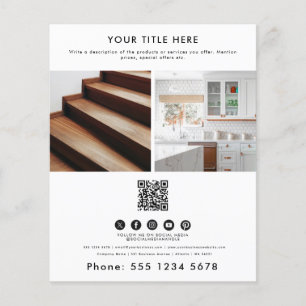 Prospectus 11,4 Cm X 14,2 Cm Business 2 Photo promotionnelle QR Code Social Med