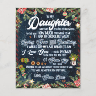 Prospectus 11,4 Cm X 14,2 Cm Cadeau pour ma fille, Lettre de Noël à ma fille