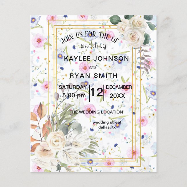 Prospectus 11,4 Cm X 14,2 Cm Cadre Mariage Flyer (Devant)