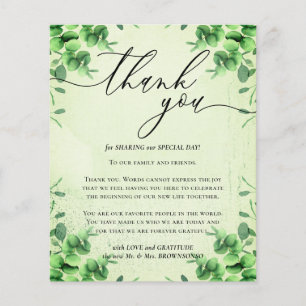 Prospectus 11,4 Cm X 14,2 Cm Calligraphie Eucalyptus Jaune budget Merci