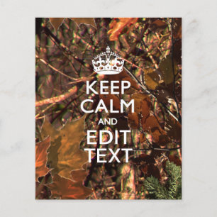Prospectus 11,4 Cm X 14,2 Cm Camo Deep Woods Automne Gardez Le Calme Votre Text