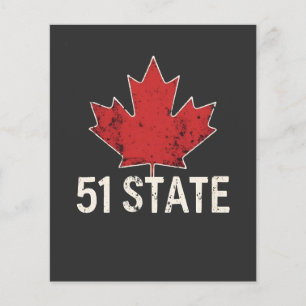 Prospectus 11,4 Cm X 14,2 Cm Canada 51e État Trump Drapeau américain et canadie