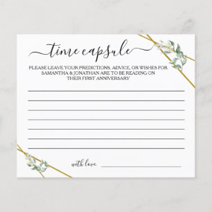 Prospectus 11,4 Cm X 14,2 Cm Carte de jeu Greenery Gold Time Capsule conseil do