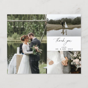 Prospectus 11,4 Cm X 14,2 Cm CARTE DE REMERCIEMENTS photo Mariage BUDGET