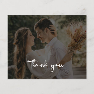 Prospectus 11,4 Cm X 14,2 Cm Carte de remerciements photo Mariage minimaliste d