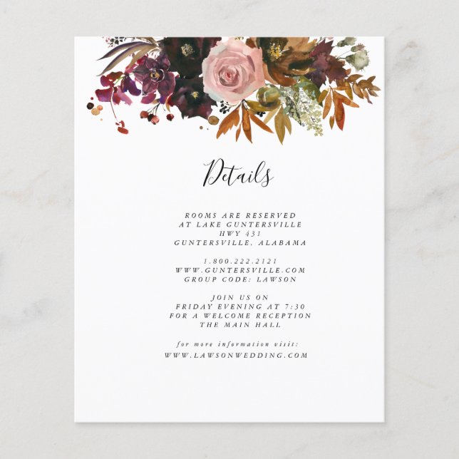 Prospectus 11,4 Cm X 14,2 Cm Carte Détails automne | Budget (Devant)