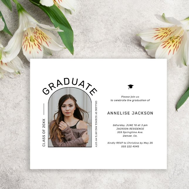 Prospectus 11,4 Cm X 14,2 Cm Carte d'invitation de la fête de remise de diplôme (Créateur téléchargé)