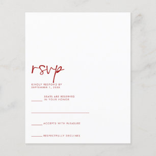 Prospectus 11,4 Cm X 14,2 Cm Carte RSVP BUDGET